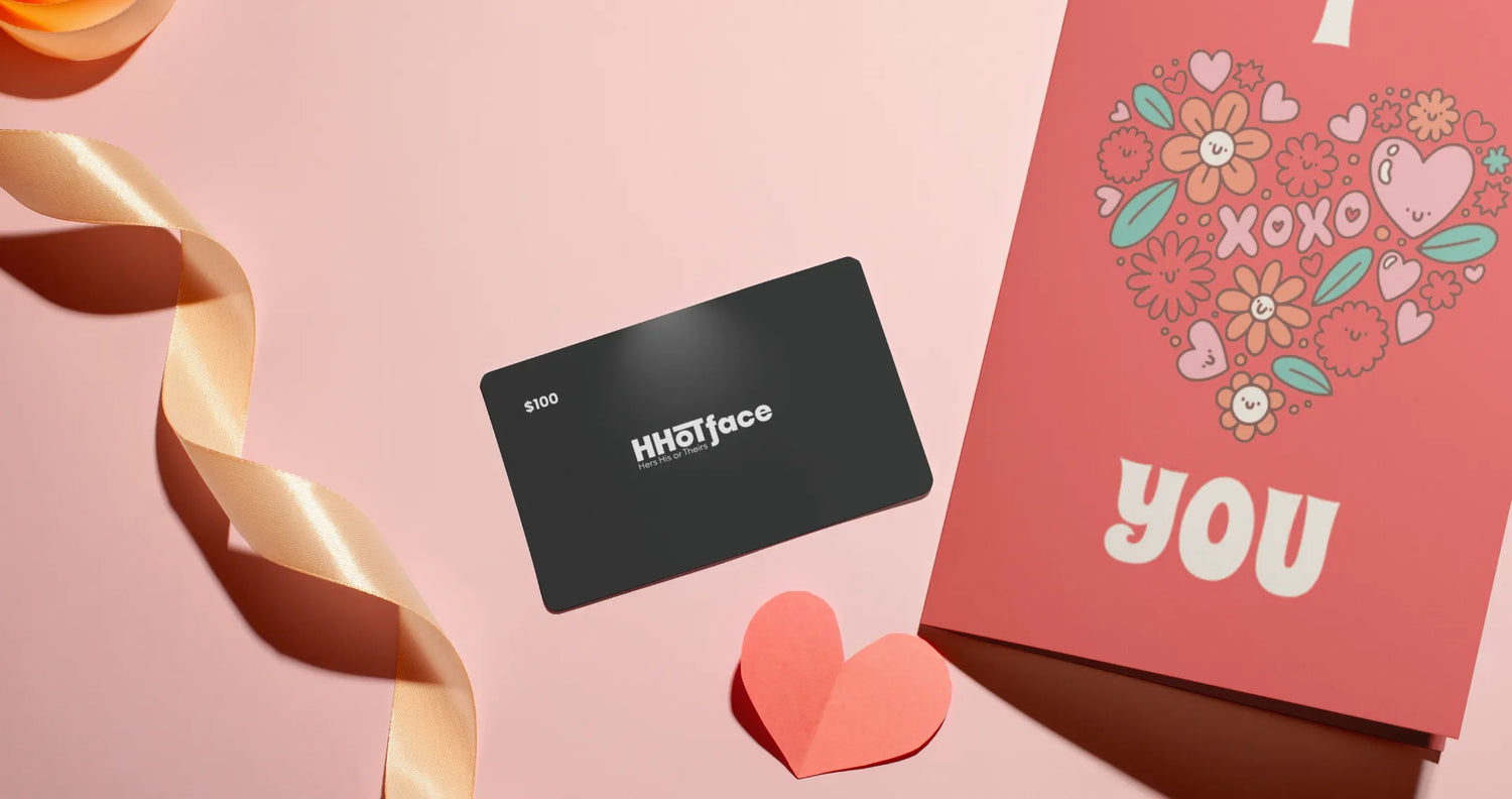 gift card next to red greeting card