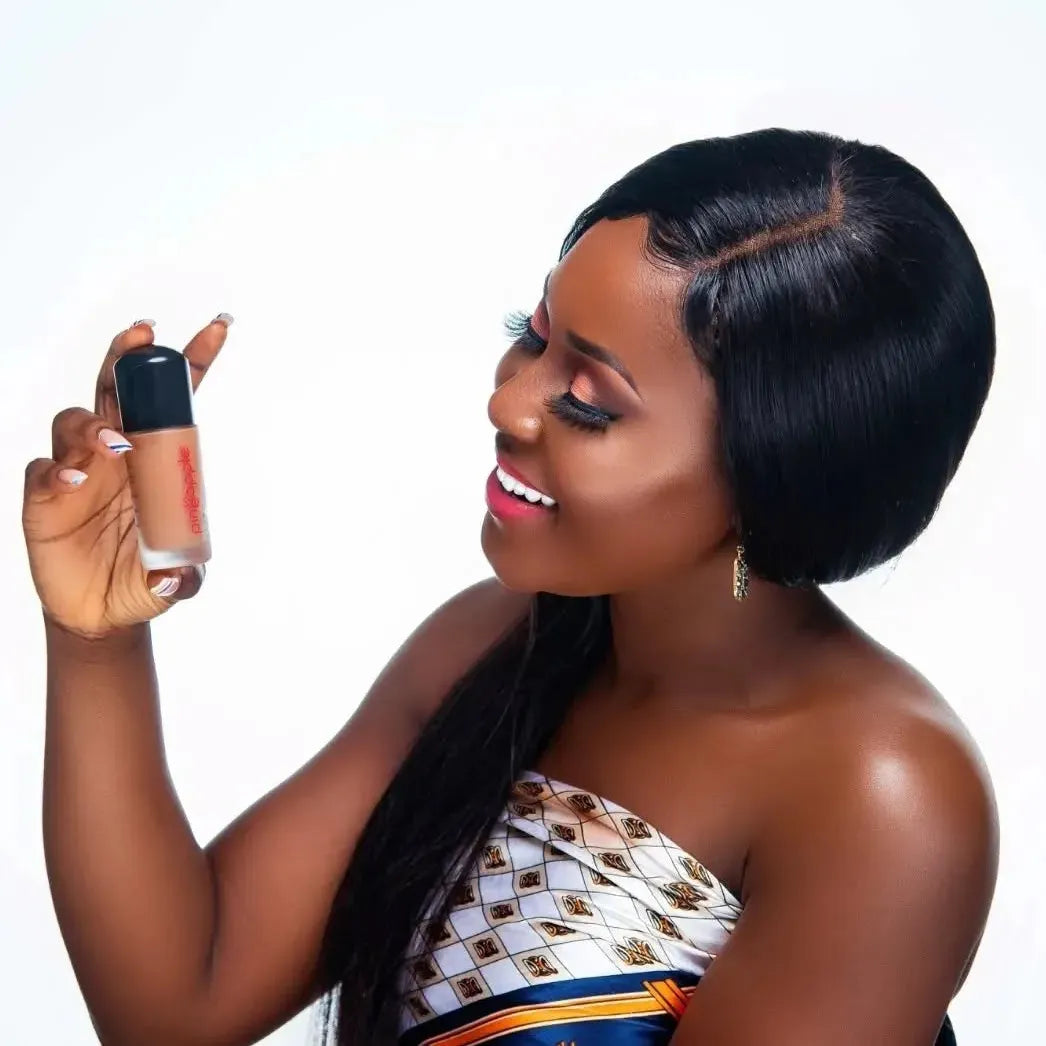 Woman holding pump foundation