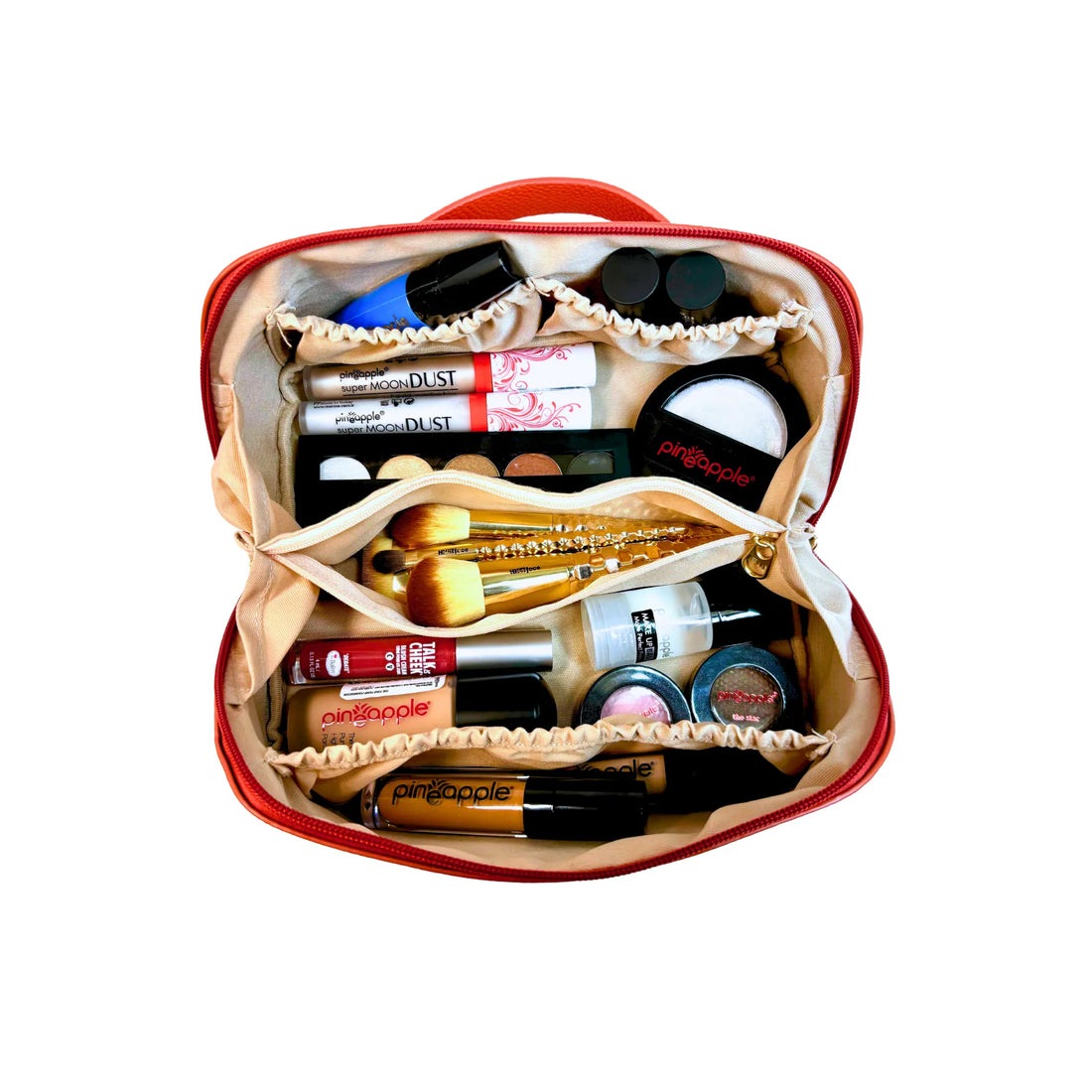 Cosmetic bag filled with products